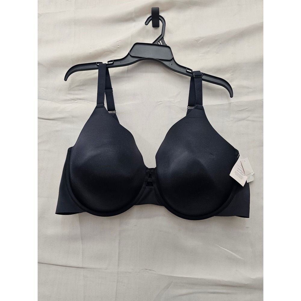 Auden Womens Lightly Lined Full Coverage Bra Black Nylon Blend Size 46DD